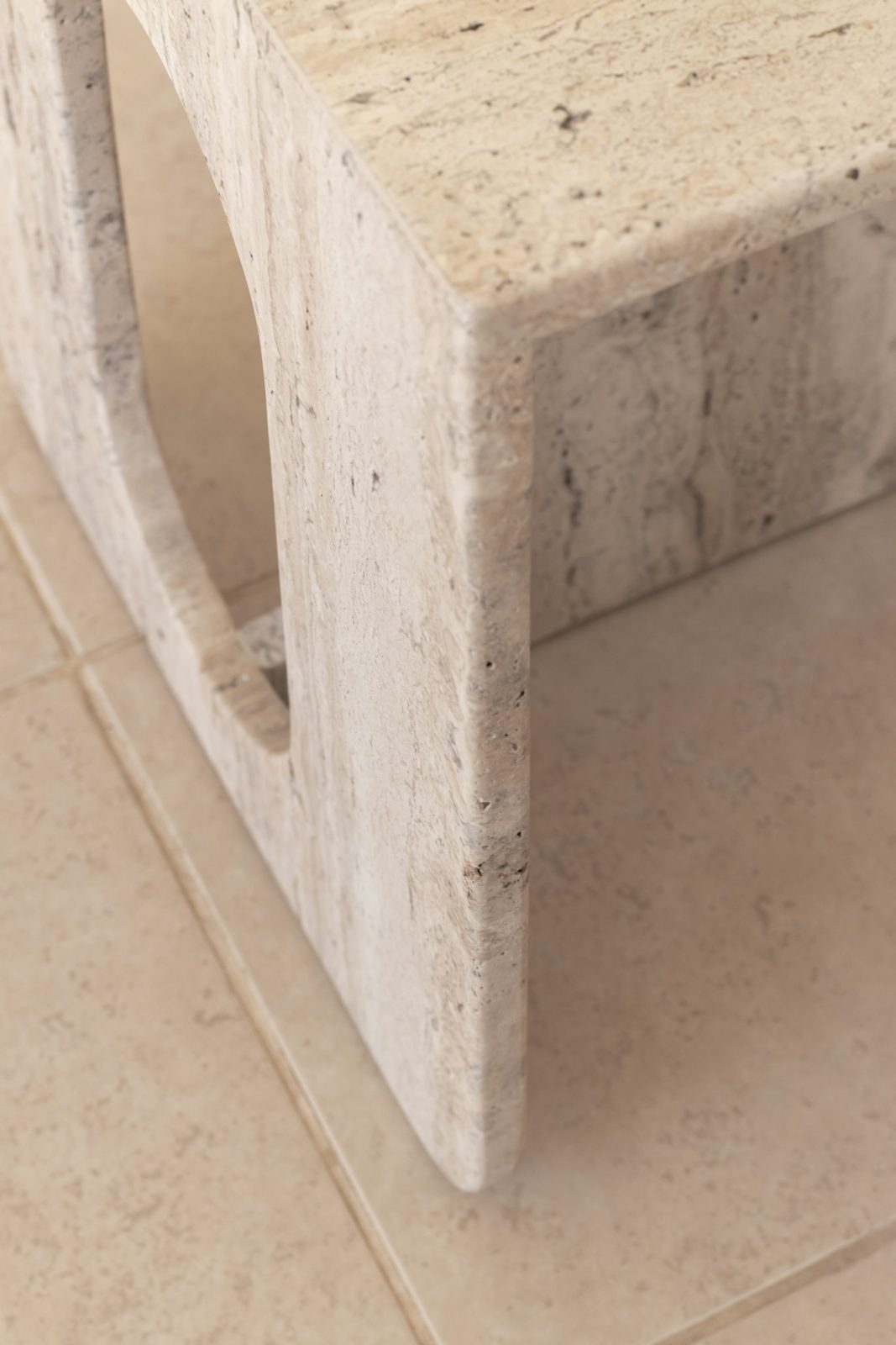 Travertine Side Table