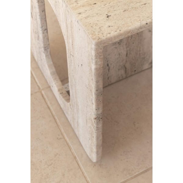 Travertine Side Table