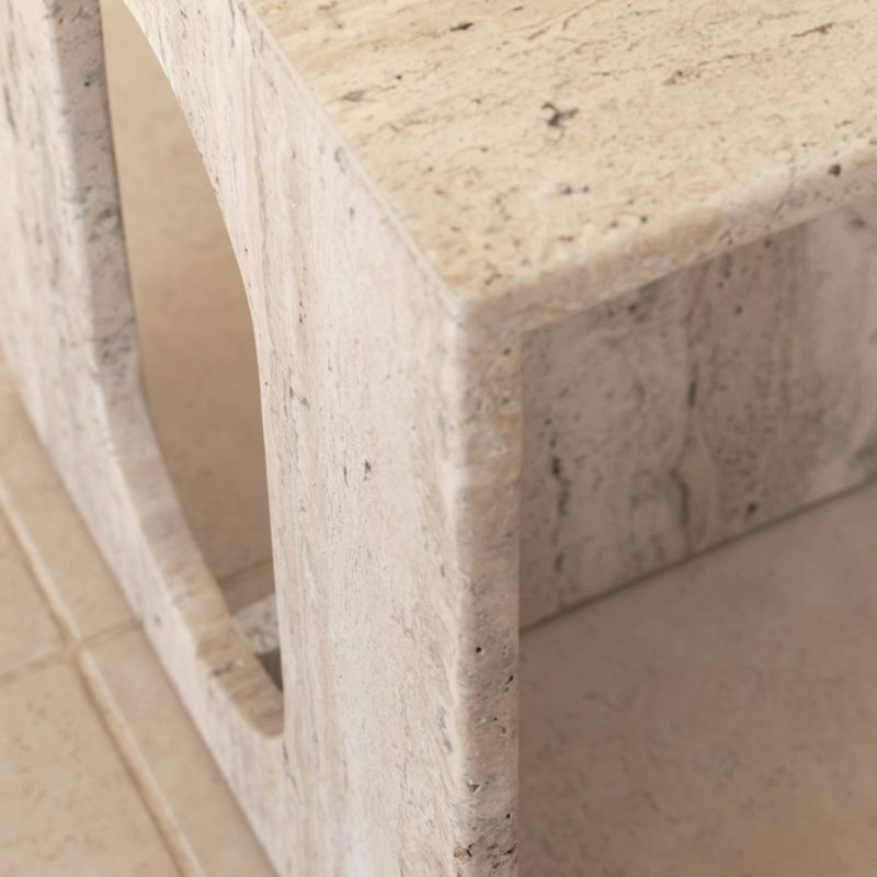 Travertine Side Table