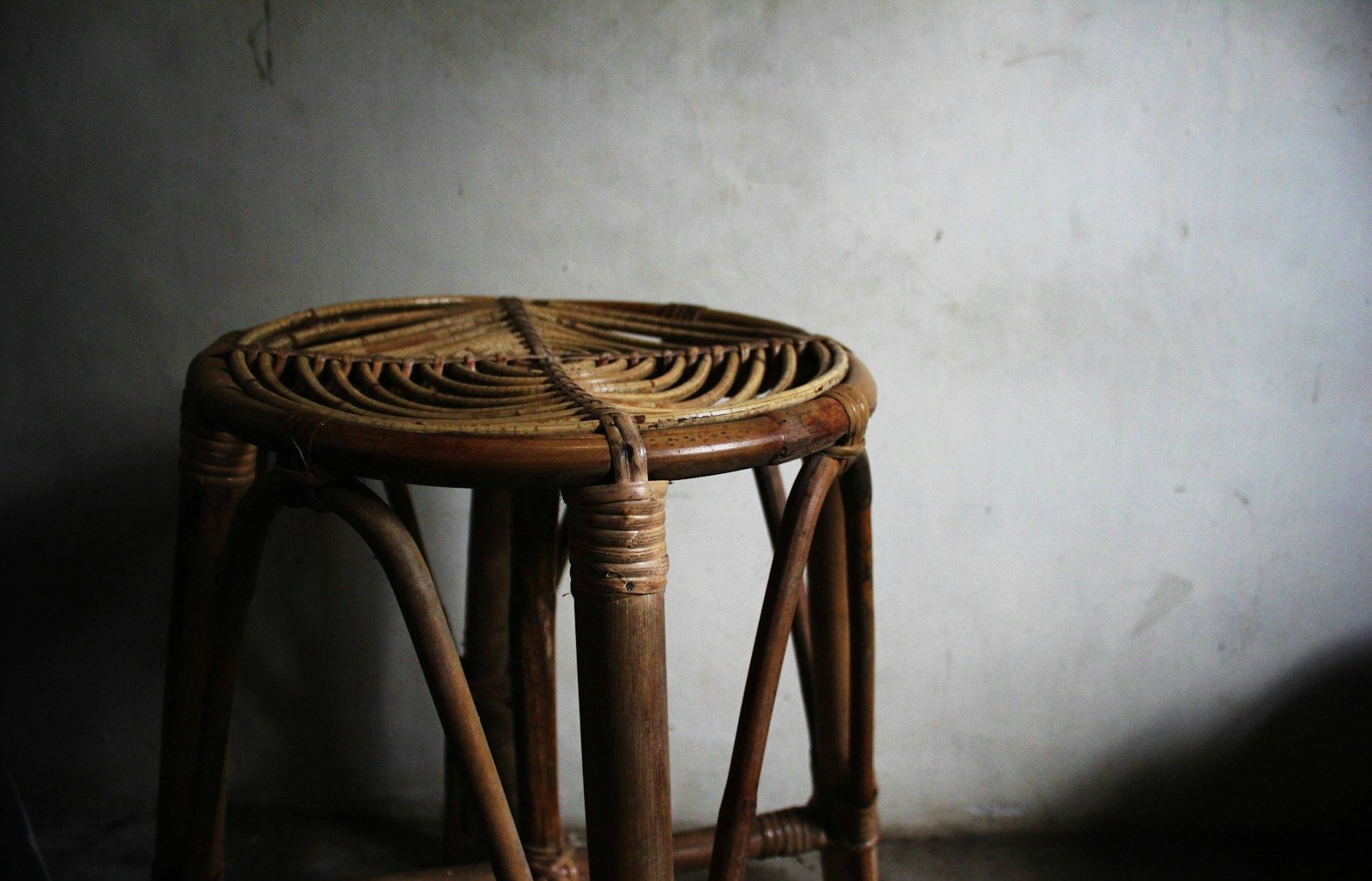 Rattan Drum Side Table