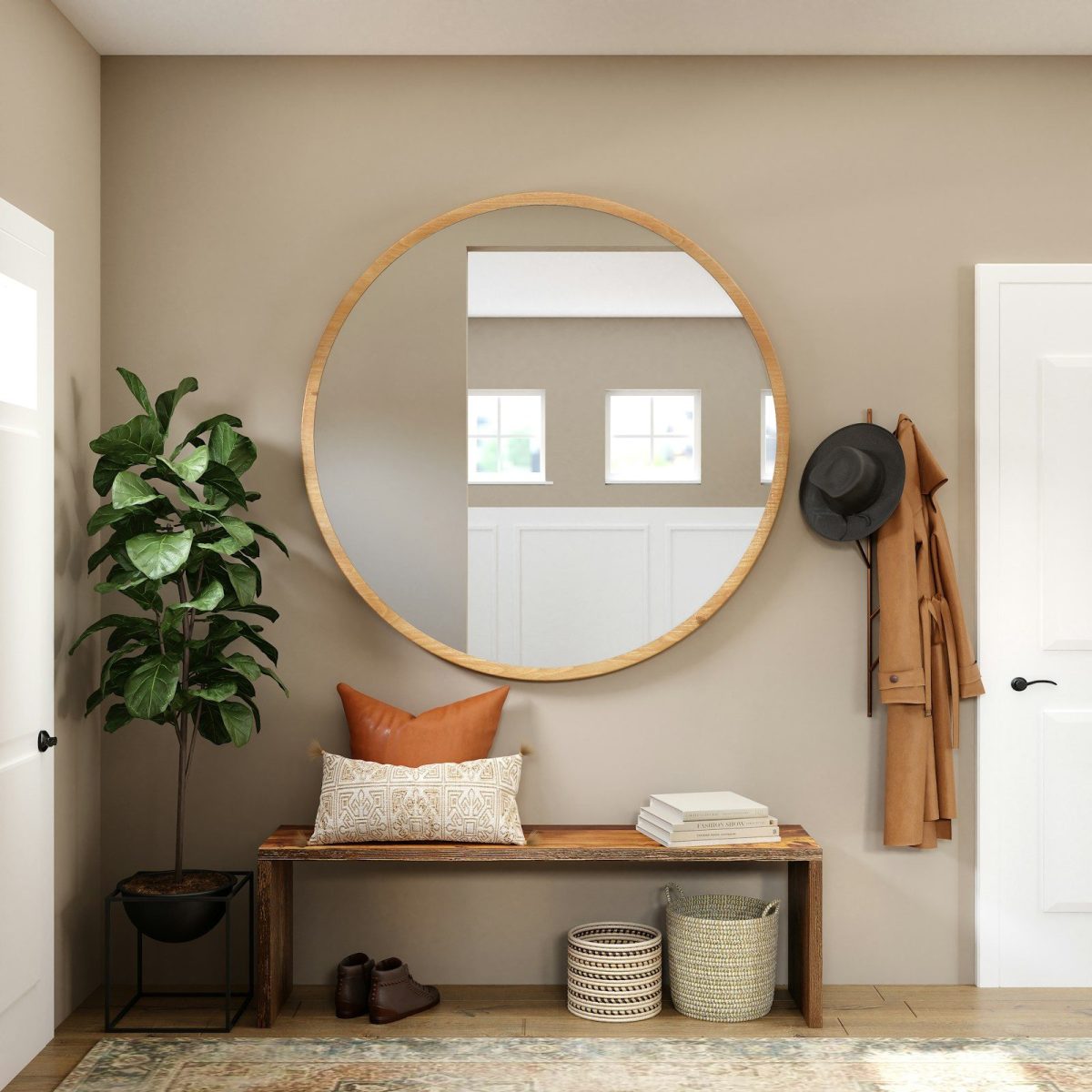 Round Brass Mirror